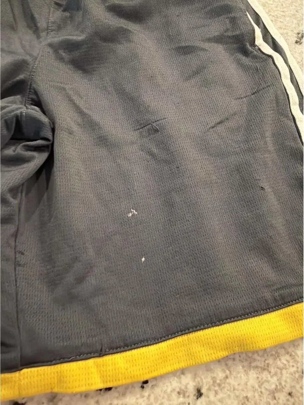 Adidas Boys Medium Black and Yellow Athletic Shorts